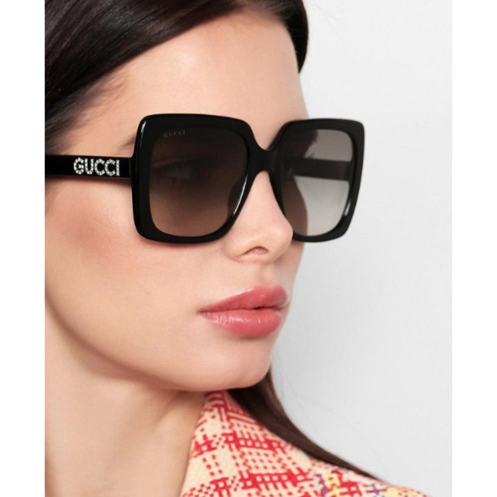Gucci GG0418S Sunglasses Black Acetate Oversized